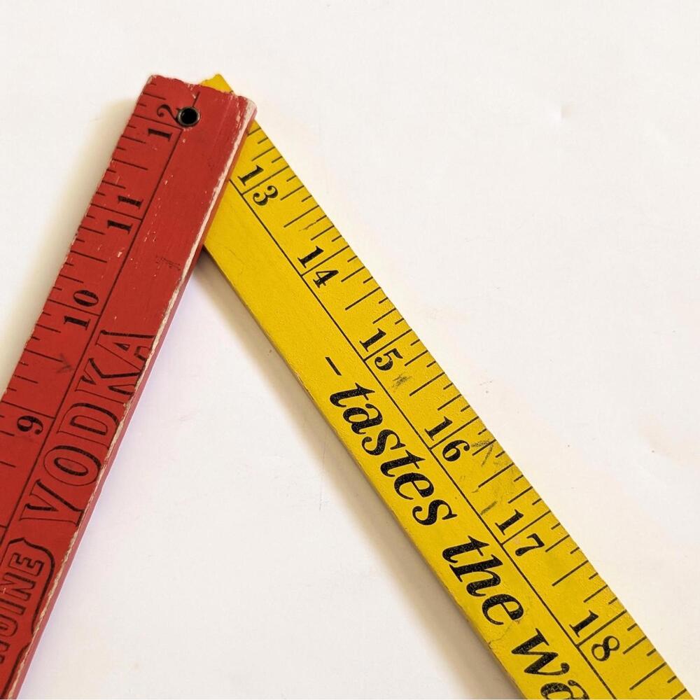 Colorful Vintage Folding Ruler Yardstick - Wolfschmidt Vodka Advertising - Picture 2 of 9
